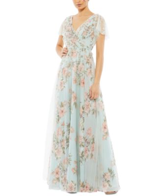 MAC DUGGAL Floral Chiffon Gown ...